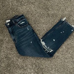Mom high rise ripped Abercrombie jeans. Above ankle length. NWOT. NEVER WORN